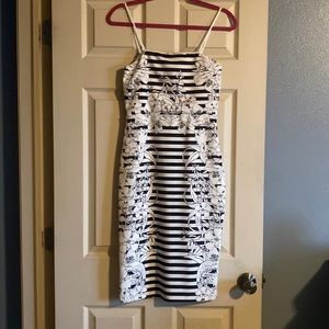 Black and white midi dress